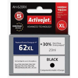 ACTIVEJET AH-62BRX ΜΕΛΑΝΙ ΣΥΜΒΑΤΟ ΜΕ HP 62XL C2P05AE PREMIUM 20 ML BLACK
