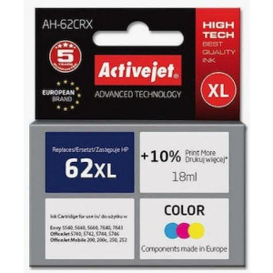 ACTIVEJET AH-62CRX ΜΕΛΑΝΙ ΣΥΜΒΑΤΟ ΜΕ HP 62XL C2P07AE PREMIUM 18 ML COLOR