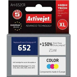 ACTIVEJET AH-652CR ΜΕΛΑΝΙ ΣΥΜΒΑΤΟ ΜΕ HP 652 F6V24AE PREMIUM 21 ML COLOR