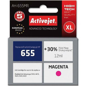 ACTIVEJET AH-655MR ΜΕΛΑΝΙ ΣΥΜΒΑΤΟ ΜΕ HP 655 CZ111AE PREMIUM 12 ML MAGENTA