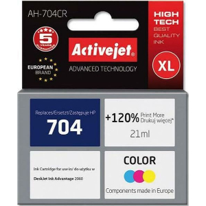 ACTIVEJET AH-704CR ΜΕΛΑΝΙ ΣΥΜΒΑΤΟ ΜΕ HP 704 CN693AE PREMIUM 21 ML COLOR