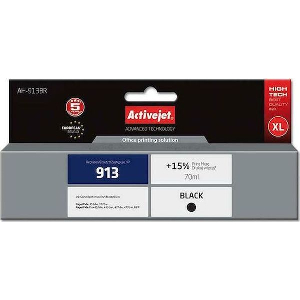 ACTIVEJET AH-913BR ΜΕΛΑΝΙ ΣΥΜΒΑΤΟ ΜΕ HP 913 L0R095AE PREMIUM 70 ML BLACK