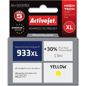 ACTIVEJET AH-933YRX ΜΕΛΑΝΙ ΣΥΜΒΑΤΟ ΜΕ HP 933XL CN056AE PREMIUM 13 ML YELLOW