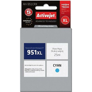 ACTIVEJET AH-951CRX ΜΕΛΑΝΙ ΣΥΜΒΑΤΟ ΜΕ HP 951XL CN046AE PREMIUM 25 ML CYAN