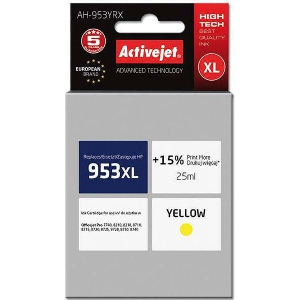 ACTIVEJET AH-953YRX ΜΕΛΑΝΙ ΣΥΜΒΑΤΟ ΜΕ HP 953XL F6U18AE PREMIUM 25 ML YELLOW