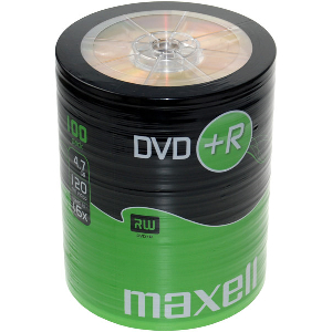 MAXELL DVD+R 4,7GB 16X SHRINK PACK 100PCS