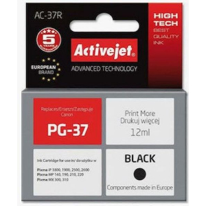 ACTIVEJET AC-37R ΜΕΛΑΝΙ ΣΥΜΒΑΤΟ ΜΕ CANON PG-37 PREMIUM 12 ML BLACK