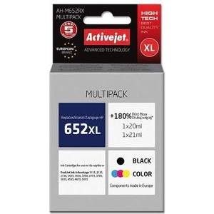ACTIVEJET AH-M652RX ΜΕΛΑΝΙ ΣΥΜΒΑΤΟ ΜΕ HP 652 F6V25AE/F6V24AE PREMIUM 1 X 20 ML 1 X 21 ML BLACK COLOR