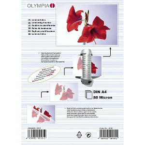 OLYMPIA 9181 ΦΥΛΛΑ ΠΛΑΣΤΙΚΟΠΟΙΗΣΗΣ ΓΙΑ Α4 ΣΕ ΚΟΥΤΙ 80 MICRONS 25 ΤΜΧ
