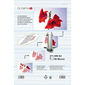 OLYMPIA 9182 ΦΥΛΛΑ ΠΛΑΣΤΙΚΟΠΟΙΗΣΗΣ ΓΙΑ Α3 ΣΕ ΚΟΥΤΙ 80 MICRONS 25 ΤΜΧ