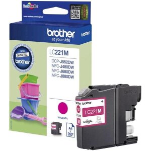 ΓΝΗΣΙΟ ΜΕΛΑΝΙ BROTHER ΓΙΑ DCP-J562DW/MFC-J480DW J680DW MAGENTA OEM: LC221M