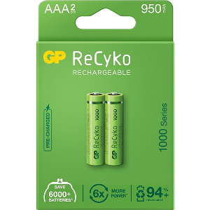 RECHARGEABLE BATTERY GP R03 AAA 950MAH NIMH 100AAAHCE-EB2 2PC IN BLISTER GP