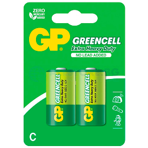 GP ZINC CARBON BATTERY GP R14 14G-U2 GREENCELL 2 PCS. 1.5V