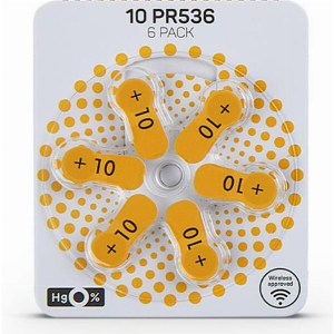 ZINK AIR BATTERY GP ZA10 6 PC BUTTON FOR HEARING AIDS