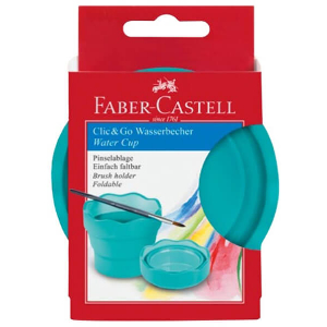 FABER-CASTELL DRAWING CUP, FOLDING, TURQUOISE