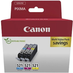 CANON ΜΕΛΑΝΙ INKJET CLI-521 CMY MULTIPACK ΜΕ OEM:2934B015