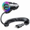 CAR CHARGER JOYROOM JR-CL25, 2X USB + LIGHTNING CABLE (BLACK)