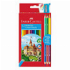 FABER-CASTELL COLOUR PENCILS CASTLE 12+6 COLOURS+SHARPENER