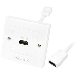 LOGILINK AH0014 HDMI WALL PLATE WITH 1X HDMI FEMALE WHITE