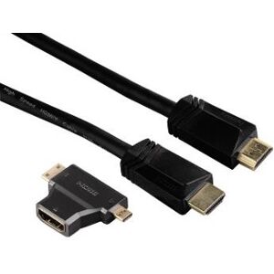 HAMA 122227 HIGH SPEED HDMI CABLE 1.5M + 2 HDMI ADAPTERS BLACK