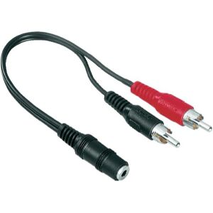 HAMA 48920 2 RCA PLUGS - 3.5MM JACK SOCKET  STEREO BLACK