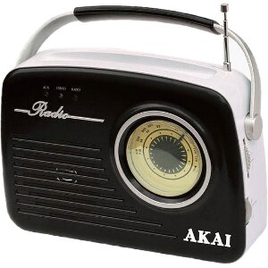 AKAI APR-11Β RETRO RADIO WITH USB/SD AND AUX BLACK