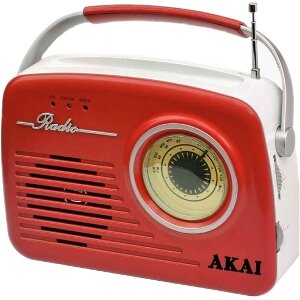 AKAI APR-11R RETRO RADIO WITH USB/SD AND AUX RED