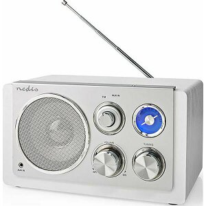 NEDIS RDFM5110WT FM RADIO TABLE DESIGN 15W SILVER/WHITE