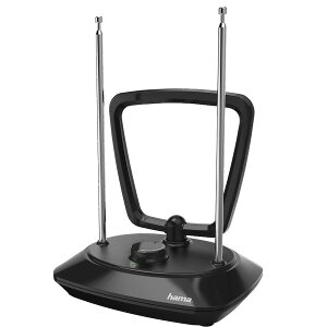 HAMA 121702 DVB-T/DVB-T2 INDOOR ANTENNA, PERFORMANCE 35, RING-SHAPED, ACTIVE, BLACK