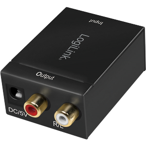 LOGILINK CA0100 COAXIAL AND TOSLINK TO ANALOG L/R AUDIO CONVERTER