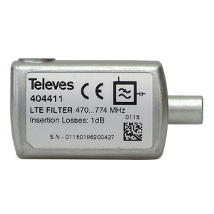 TELEVES 404411 PLUGGABLE FILTER WITH IEC CONNECTOR LTE 4G 470-774MHZ (CH 21-58)