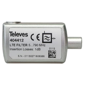 TELEVES 404412 PLUGGABLE FILTER WITH IEC CONNECTOR LTE 4G 5-790MHZ (CH 21-60)