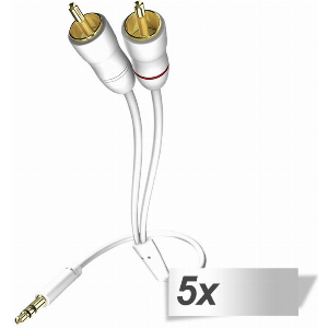 5X IN-AKUSTIK STAR AUDIO CABLE 3,5 MM JACK PLUG CINCH 3,0 M 00310003