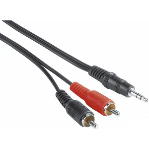 HAMA 205107 AUDIO CONNECTING CABLE 2 RCA MALE PLUGS - 3.5 MM MALE PLUG STEREO 5 M