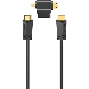 HAMA 205162 HIGH SPEED HDMI CABLE PLUG - PLUG ETHERNET 1.5 M + HDMI ADAPTER