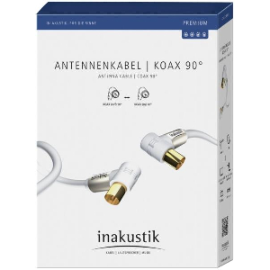 IN-AKUSTIK PREMIUM HDTV ANTENNA CABLE 100DB WITH 90° COAX PLUG 1.5M WHITE