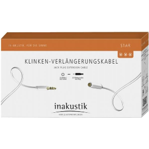 IN-AKUSTIK STAR AUDIO CABLE EXTENSION 3.5MM JACK PLUG 5M WHITE