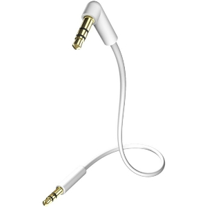 IN-AKUSTIK STAR MP3 AUDIO CABLE 3.5MM JACK PLUG 90° 0.75M WHITE