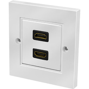 LOGILINK AH0018 HDMI WALL PLATE WITH 2X HDMI-A COUPLER 2X FEMALE WHITE