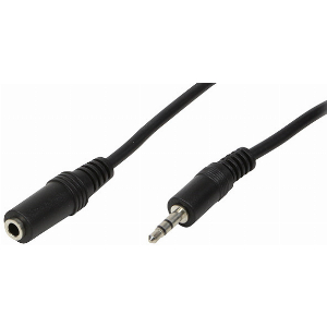LOGILINK CA1055 AUDIO EXTENSION CABLE 1X 3.5MM MALE TO 1X 3.5MM FEMALE 5M BLACK