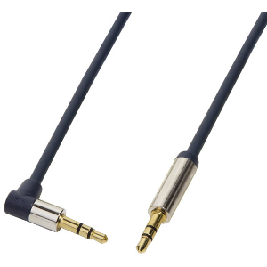 LOGILINK CA11300 AUDIO CABLE 2X 3.5MM MALE ONE SIDE 90° ANGELED GOLD PLATED 3M DARK BLUE