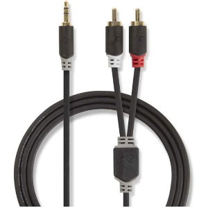 NEDIS CABW22200AT30 STEREO AUDIO CABLE 3.5MM MALE - 2X RCA MALE 3M ANTHRACITE