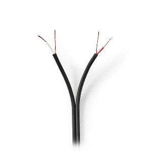 NEDIS CAGW2200BK1000 STEREO AUDIO CABLE 2X 0.12 MM2 100 M WRAP BLACK