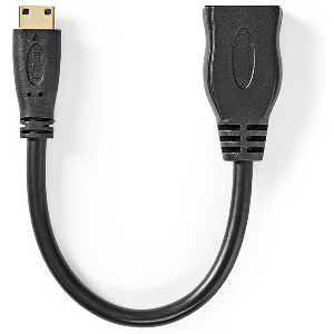 NEDIS CVGP34590BK02 HIGH SPEED HDMI CABLE WITH ETHERNET, HDMI MINI - HDMI FEMALE 0.2M BLACK