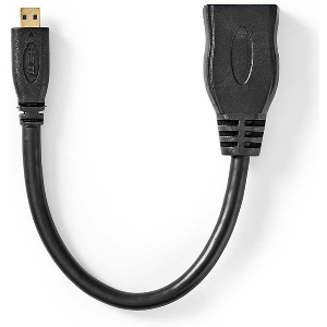 NEDIS CVGP34790BK02 HIGH SPEED HDMI CABLE WITH ETHERNET, HDMI MICRO - HDMI FEMALE 0.2M