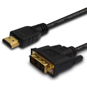 SAVIO CL-139 CABLE HDMI 19PIN MALE - DVI 18 + 1 MALE 1.8 M, BLACK, GOLD TERMINALS
