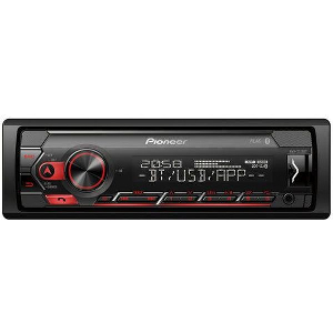 PIONEER MVH-S320BT USB BLUETOOTH AUX-IN 1DIN SPOTIFY PIONEER SMART SYNC APP ANDROID RED