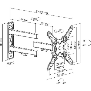 SBOX WALL MOUNT WITH DOUBLE ARM 13'-43' MAX VESA 200X200 LCD-223-2