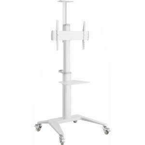 GEMBIRD ALUMINUM TV FLOOR STAND WITH CASTER WHEELS 37'-70' WHITE TVS-70T-02-W