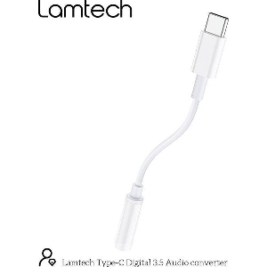 LAMTECH TYPE-C ADAPTER CABLE AUDIO JACK 3,5MM WHITE LAM023831